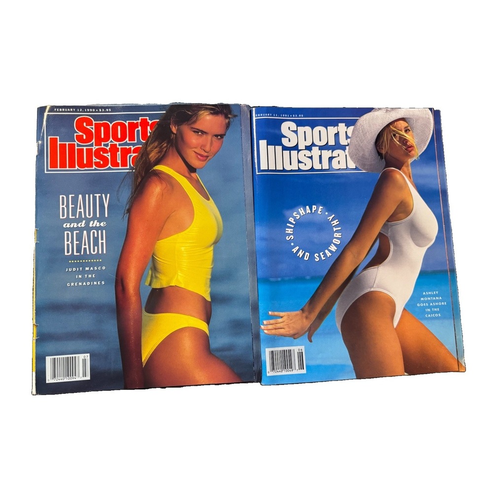 VTG Sports Illustrated Swimsuit Issue Feb 12, 1990 & Feb 11, 1991 Ashley Montana